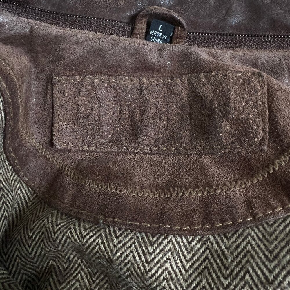 Vintage Leather Barn Coat Field Utility Jacket Oversized Farm Chore Fall Winter - Picture 8 of 12